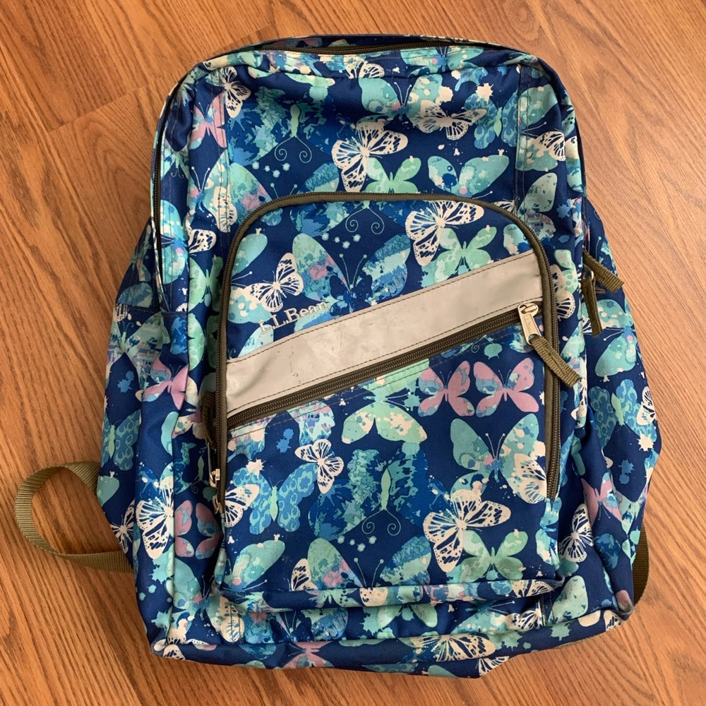 L.L.Bean Blue Butterfly Backpack